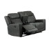 Asher Manual Reclining Loveseat Grey